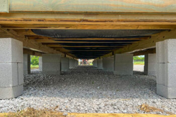 Shed setup using concrete blocks for a quick and cost-effective site preparation solution